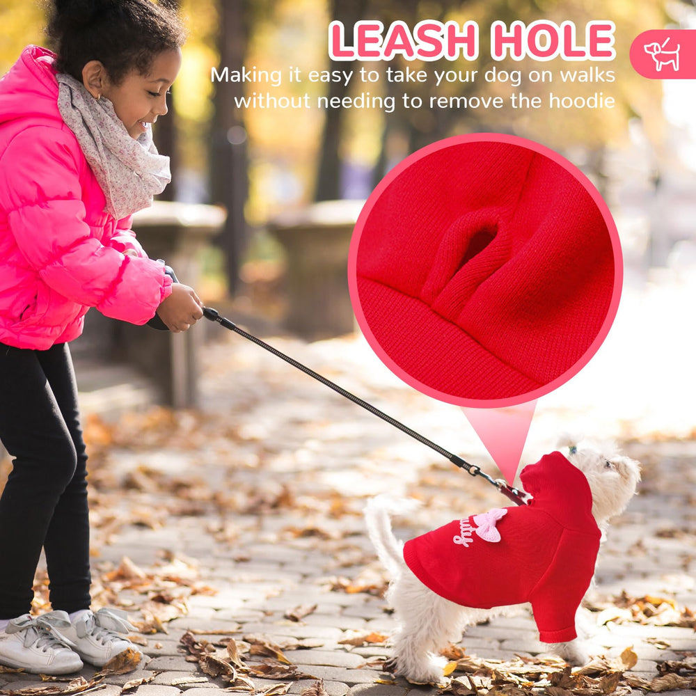 BAEJMJK suéter con capucha para perro pequeño, con salida para correa