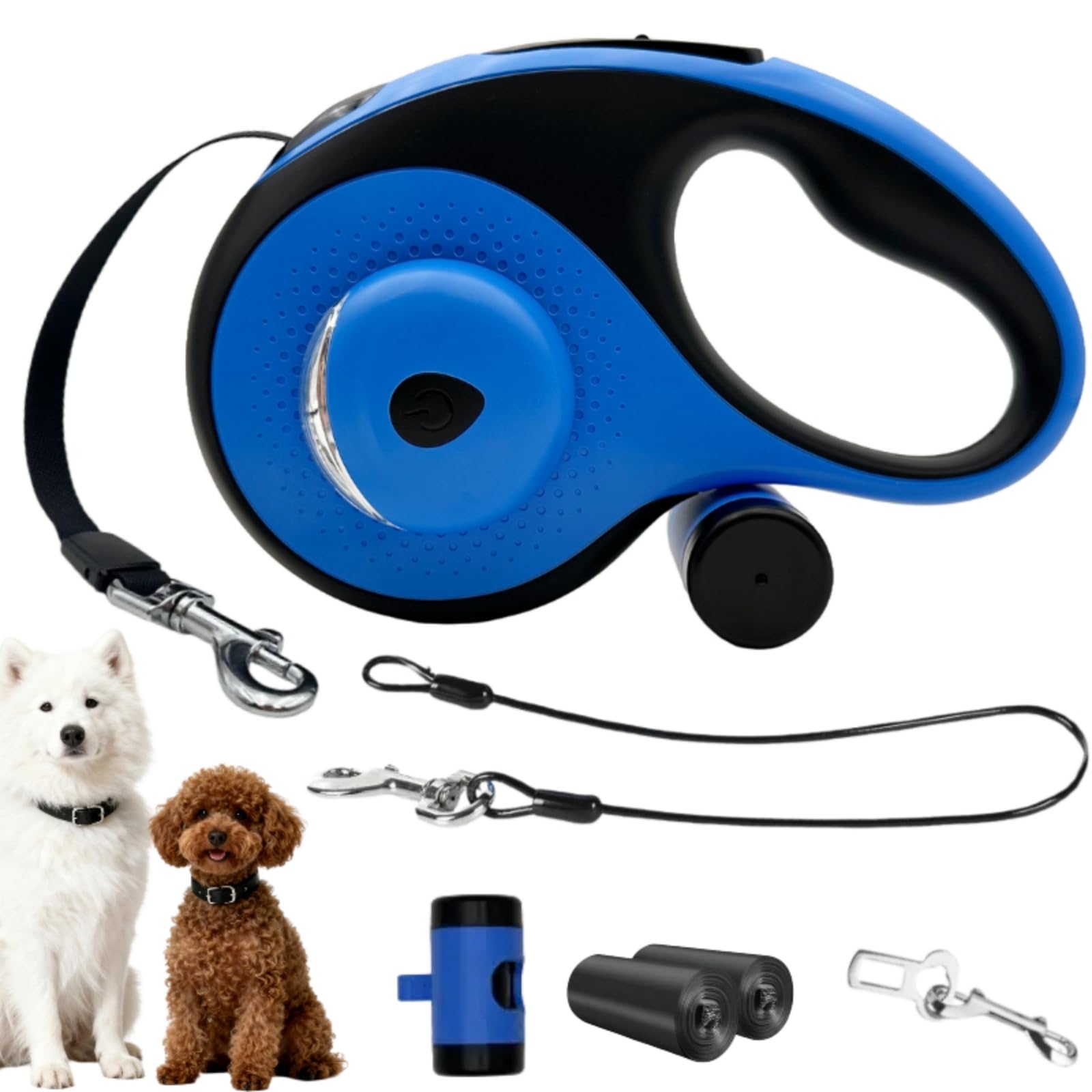 Baekyo correa extensible 26ft para perros grandes, libertad con control durante paseos.