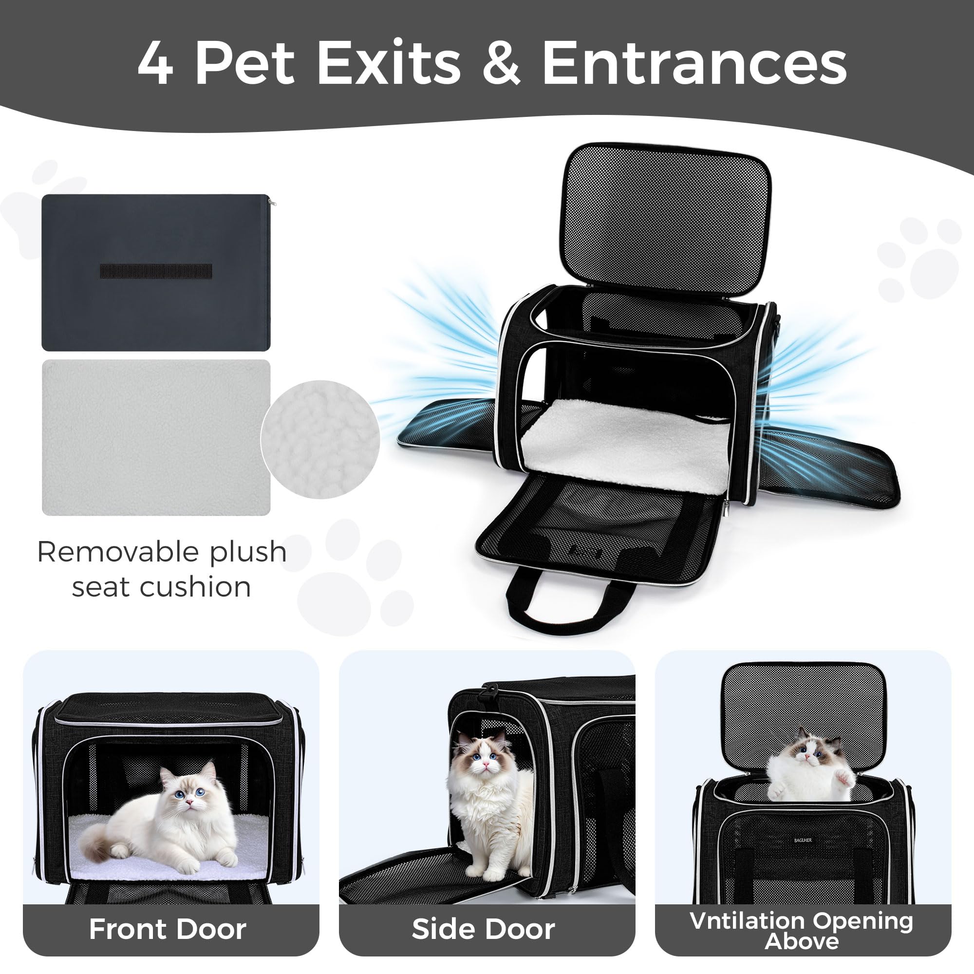 Baglher base de felpa lavable para higiene y confort de tu mascota.