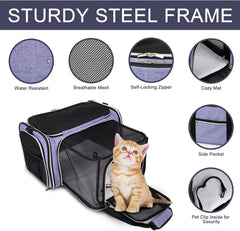 La bolsa BAGLHER para gatos con cinco lados de malla ofrece visibilidad y aire.