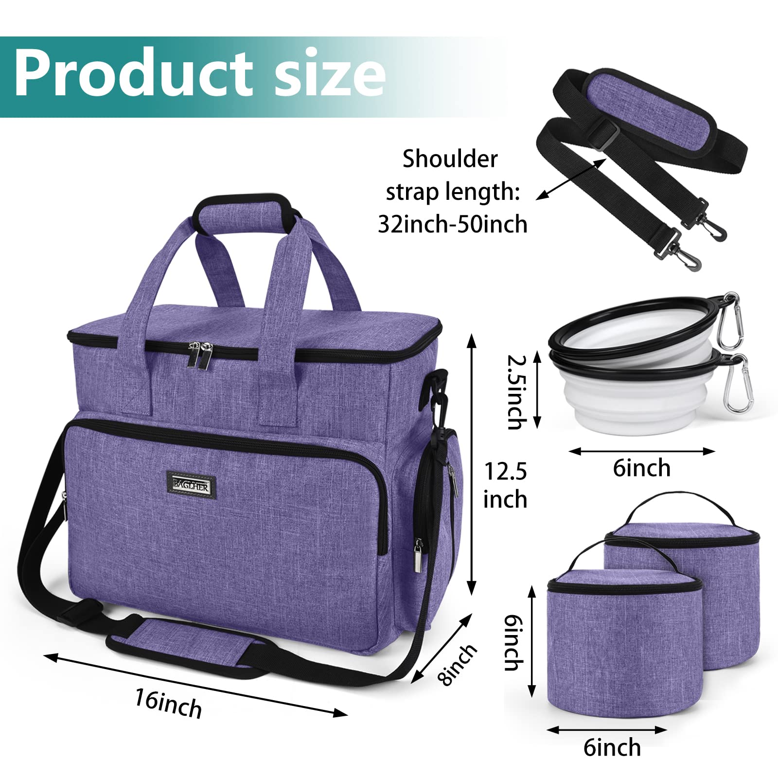 Comederos plegables BAGLHER para perros, práctico y compacto para salidas.