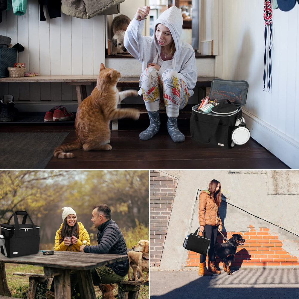 Baglher compartimento doble: organización higiénica de comida y accesorios del perro.