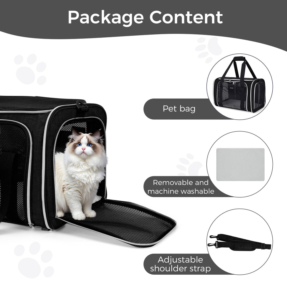 Baglher transportín con dimensiones 17x11x12 pulgadas, adecuado para mascotas pequeñas.