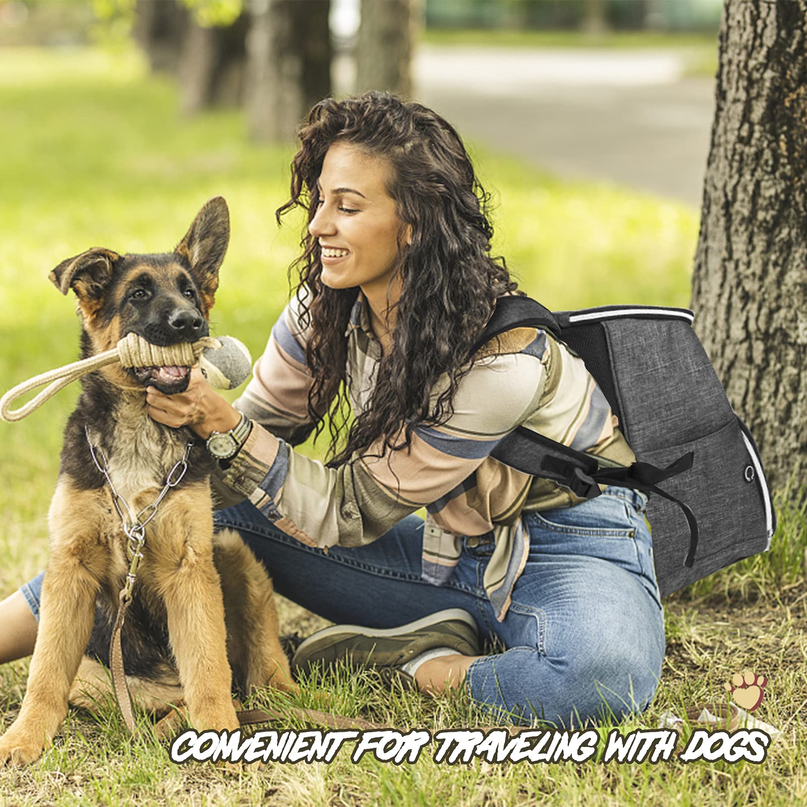 Dimensiones BAGLHER mochila de perro gris, para planificar espacio y capacidad.