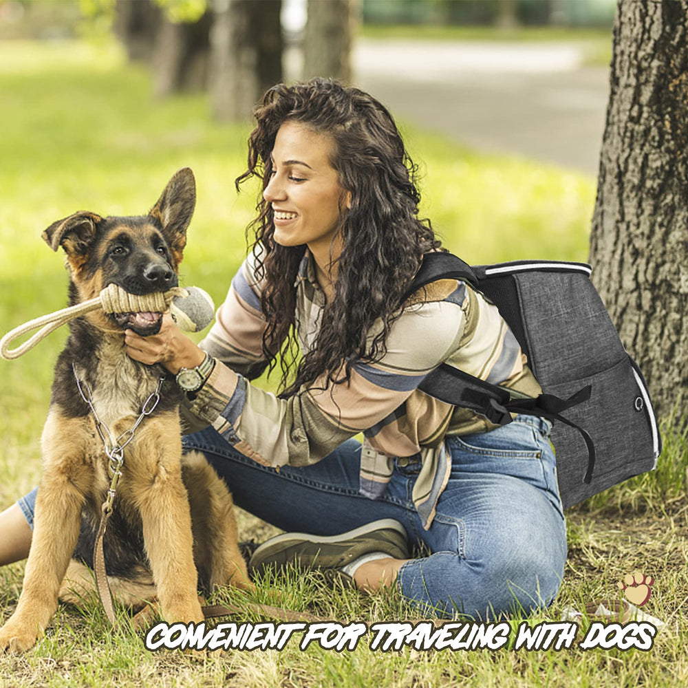 Dimensiones BAGLHER mochila de perro gris, para planificar espacio y capacidad.