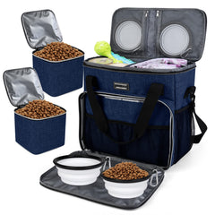 BAGLHER bolsa de viaje para perros, exterior azul oscuro, ideal para viajar con tu mascota.
