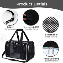 Baglher transportín con malla de ventilación superior para flujo de aire.