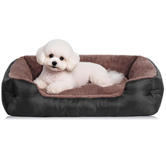 Cama BAILARY para perros pequeños con bordes, ofrece apoyo para cuello y seguridad.