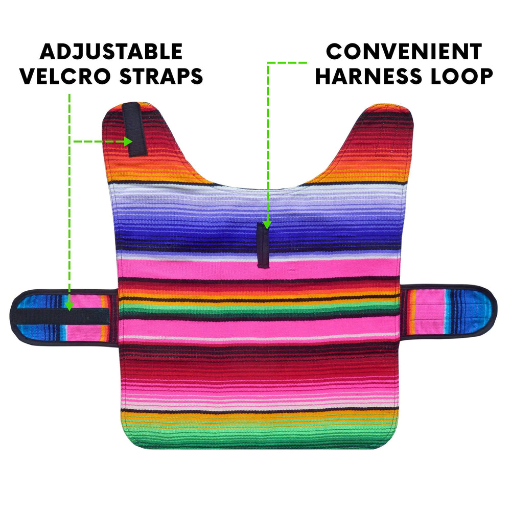 Poncho Baja Ponchos rosa dorso; diseño único para destacar.