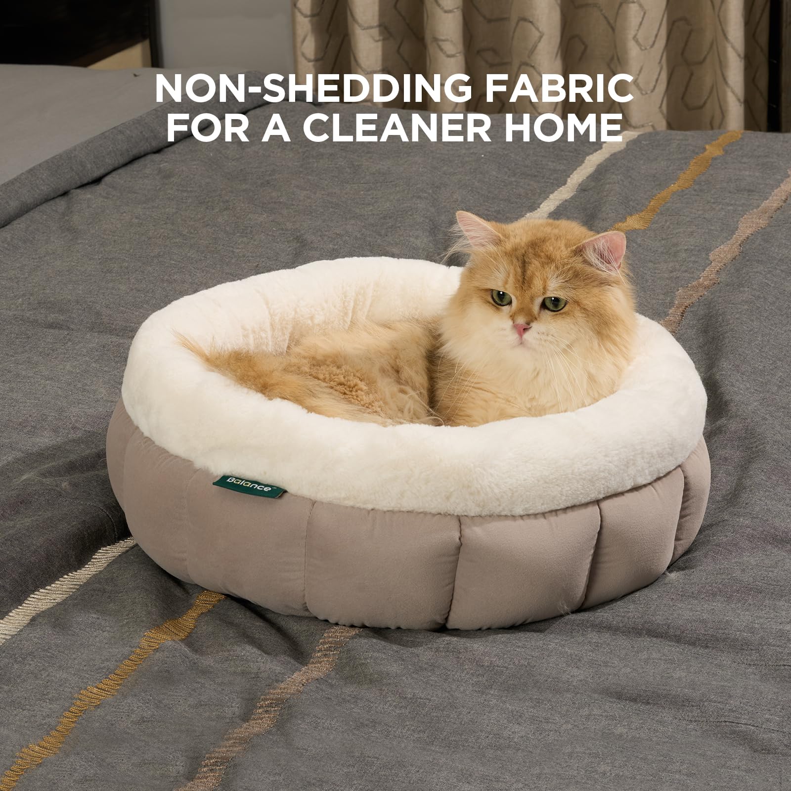 BALANCE cama-gato-bordes-soporte-cabeza: bordes elevados ofrecen soporte para la cabeza