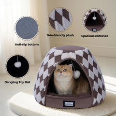 BALANCE Casita-tienda para gatos, diseño acogedor y seguro.