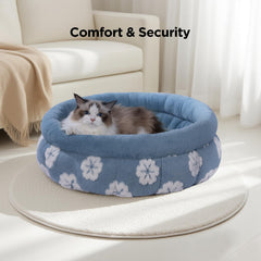BALANCE cama para gatos con diseño flor tridimensional en azul