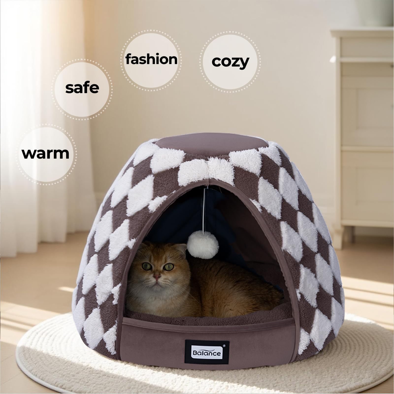 BALANCE Cama de 21 pulgadas, ideal para gatitos y perros pequeños.