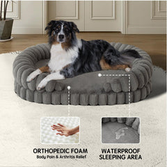 BALANCE cama para perro borde acolchado, primer plano ofrece soporte cómodo para cuello.