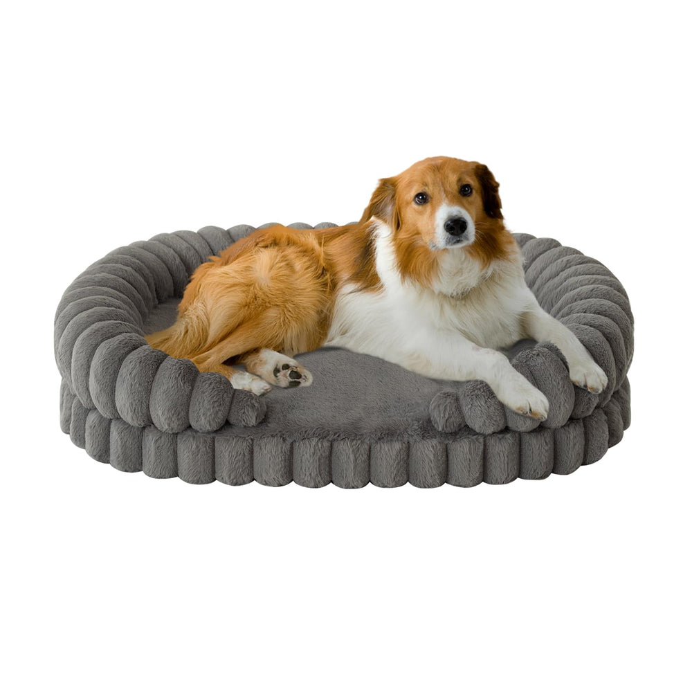 BALANCE cama para perro calmante, vista redonda de 36 pulgadas, favorece descanso profundo.