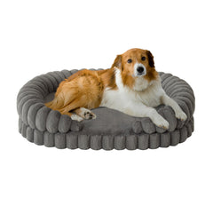 BALANCE cama para perro calmante, vista redonda de 36 pulgadas, favorece descanso profundo.