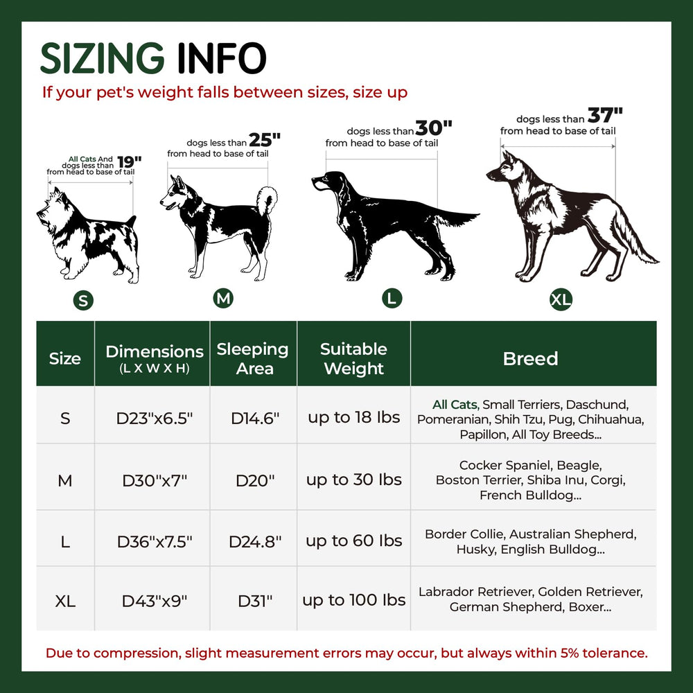 Cama BALANCE dona, diseño espacioso para perros grandes.