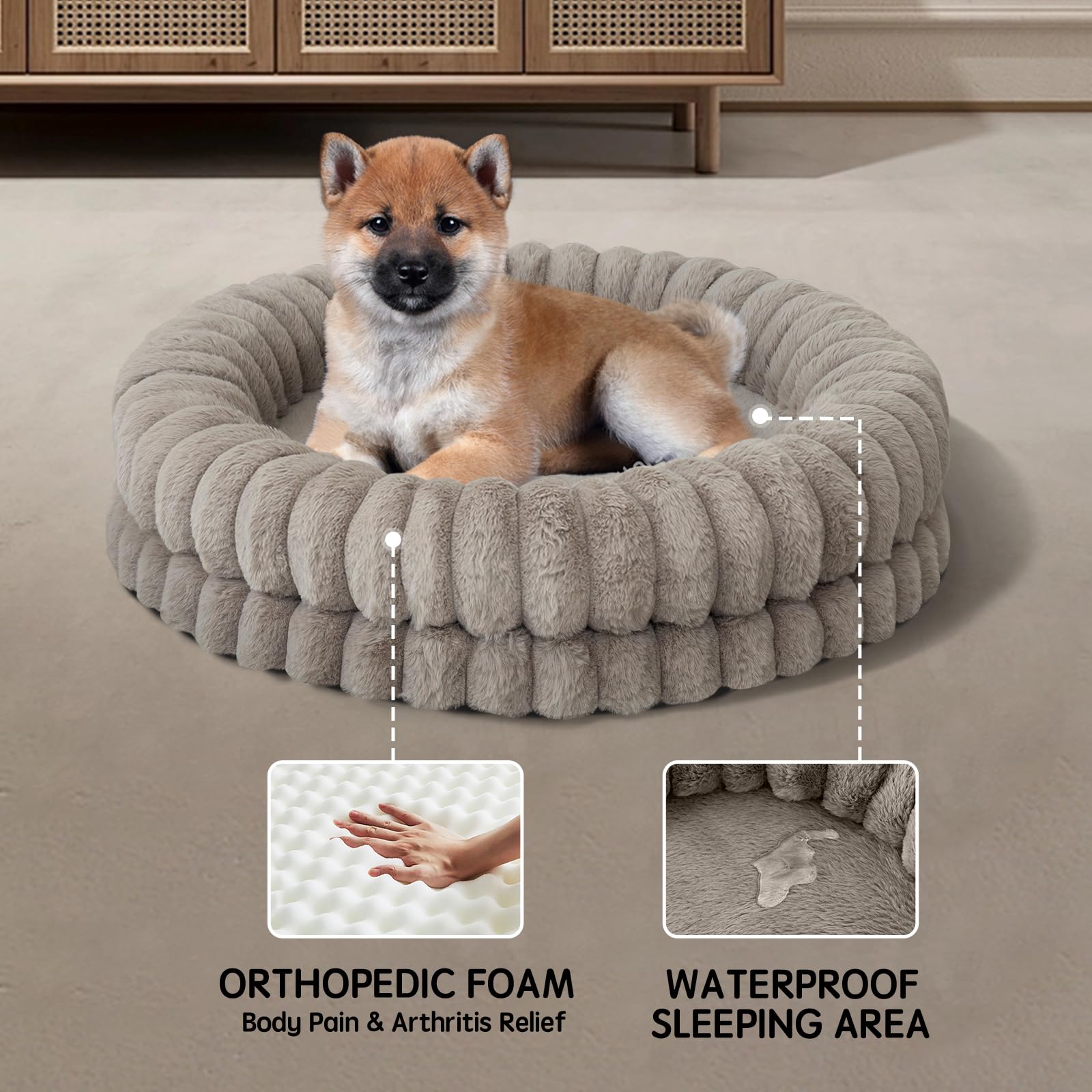 BALANCE cama donut con espuma en forma de panal, soporte estable.