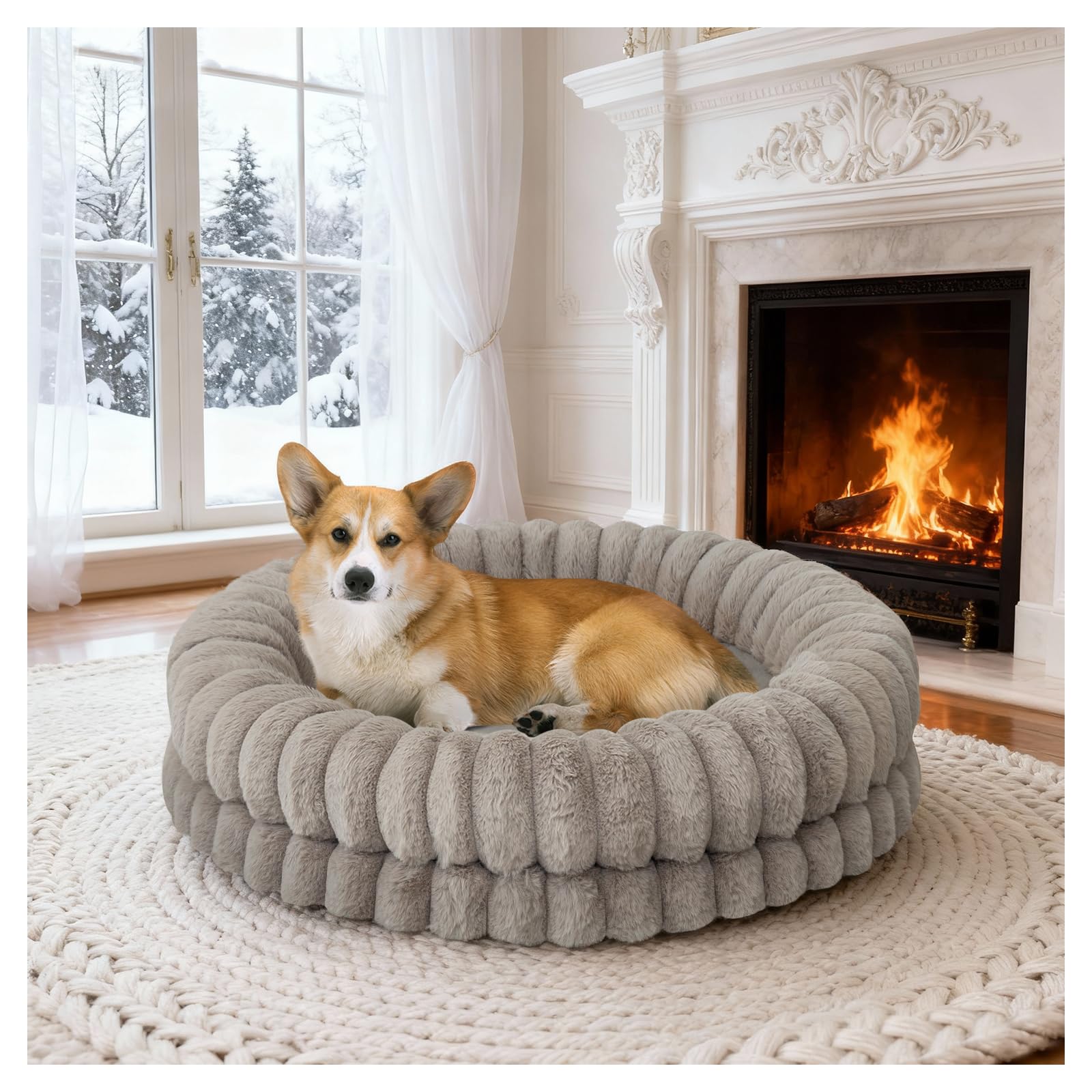 BALANCE cama donut 30 pulgadas para perros medianos, comodidad envolvente.