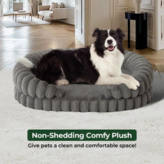 BALANCE cama perro espuma ortopédica estilo nido de huevo, detalle de soporte.