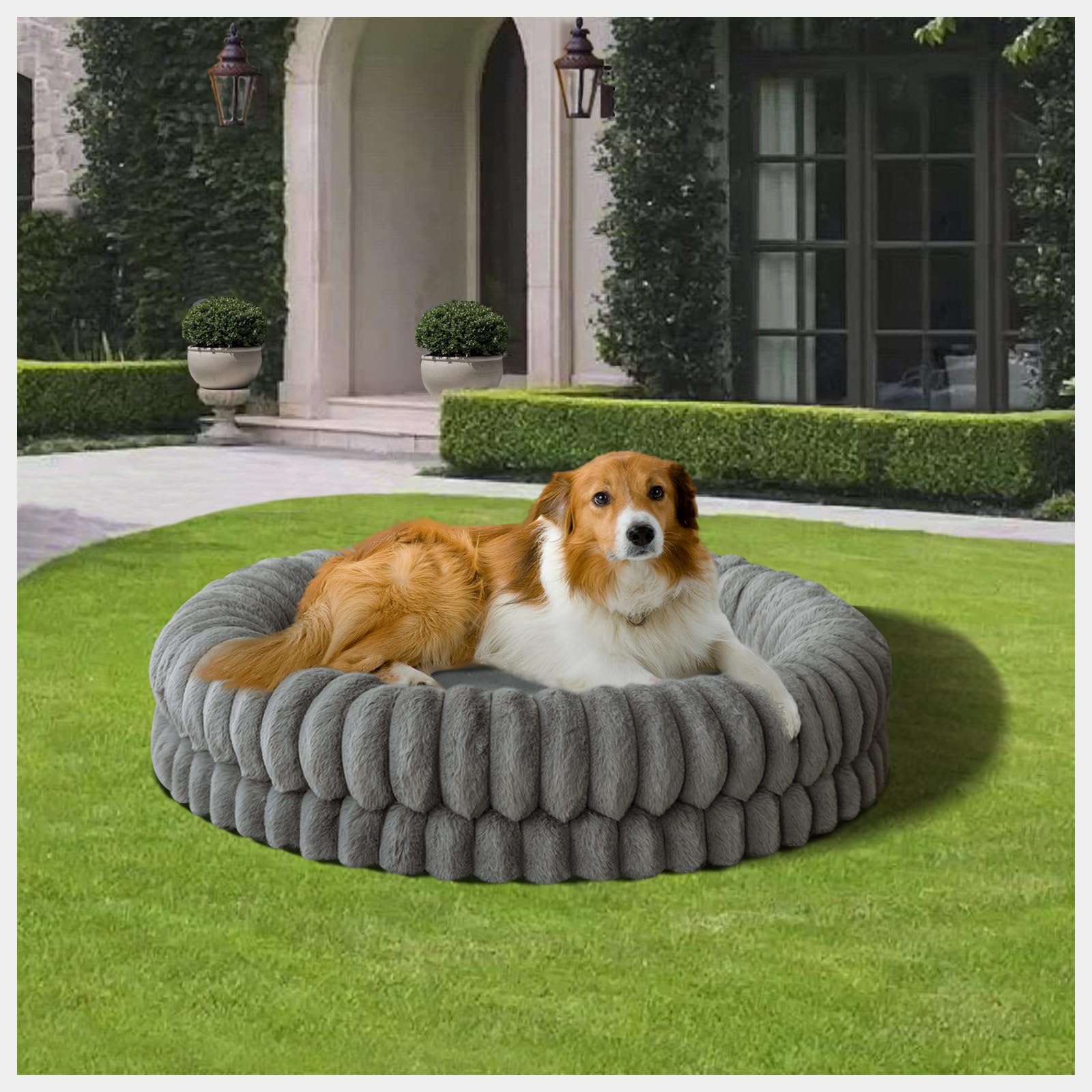 BALANCE cama redonda para perros grandes, espacio amplio para dormir.