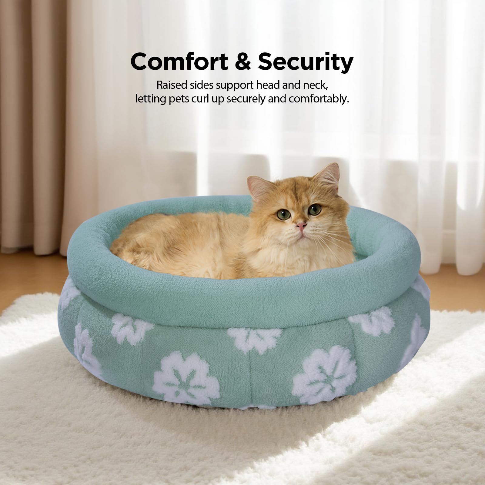 BALANCE cama para gatos con borde alto para apoyo de cuello