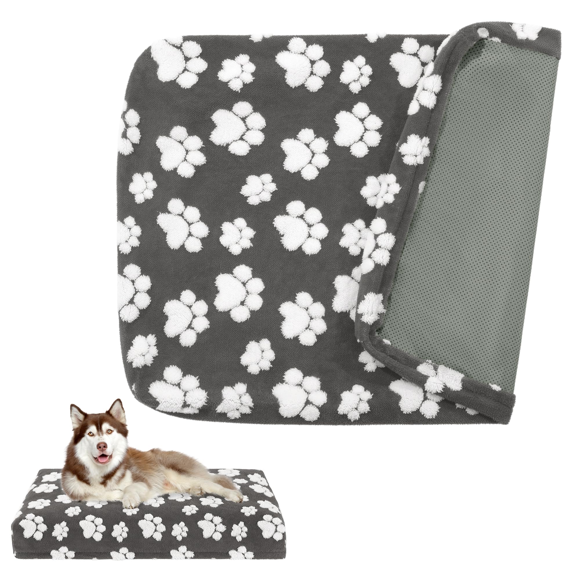 BALAPET funda para cama de perro con huellas; tacto suave para el descanso.