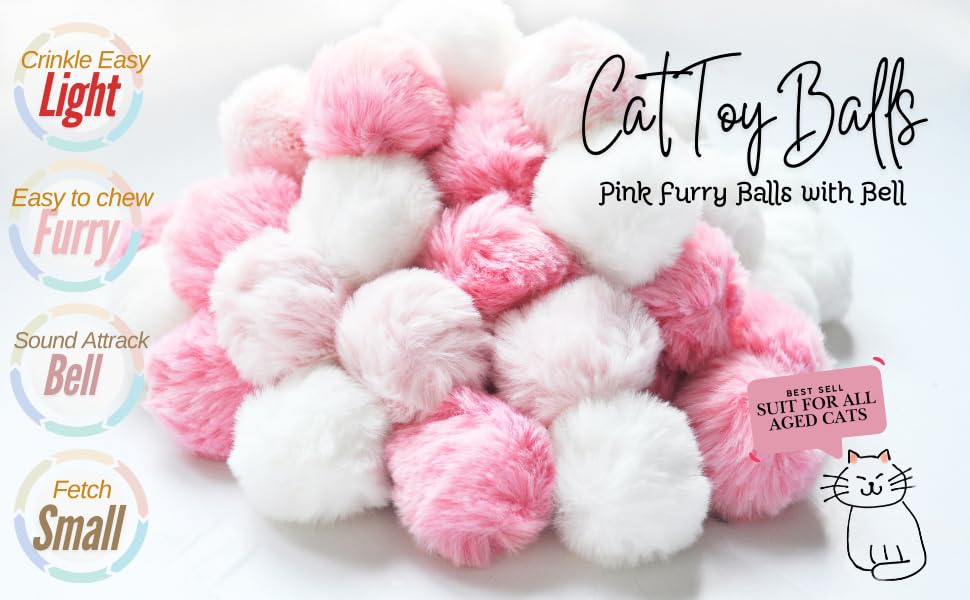BALLMIE juguete para gatos, bola suave con sonido para estimular curiosidad.