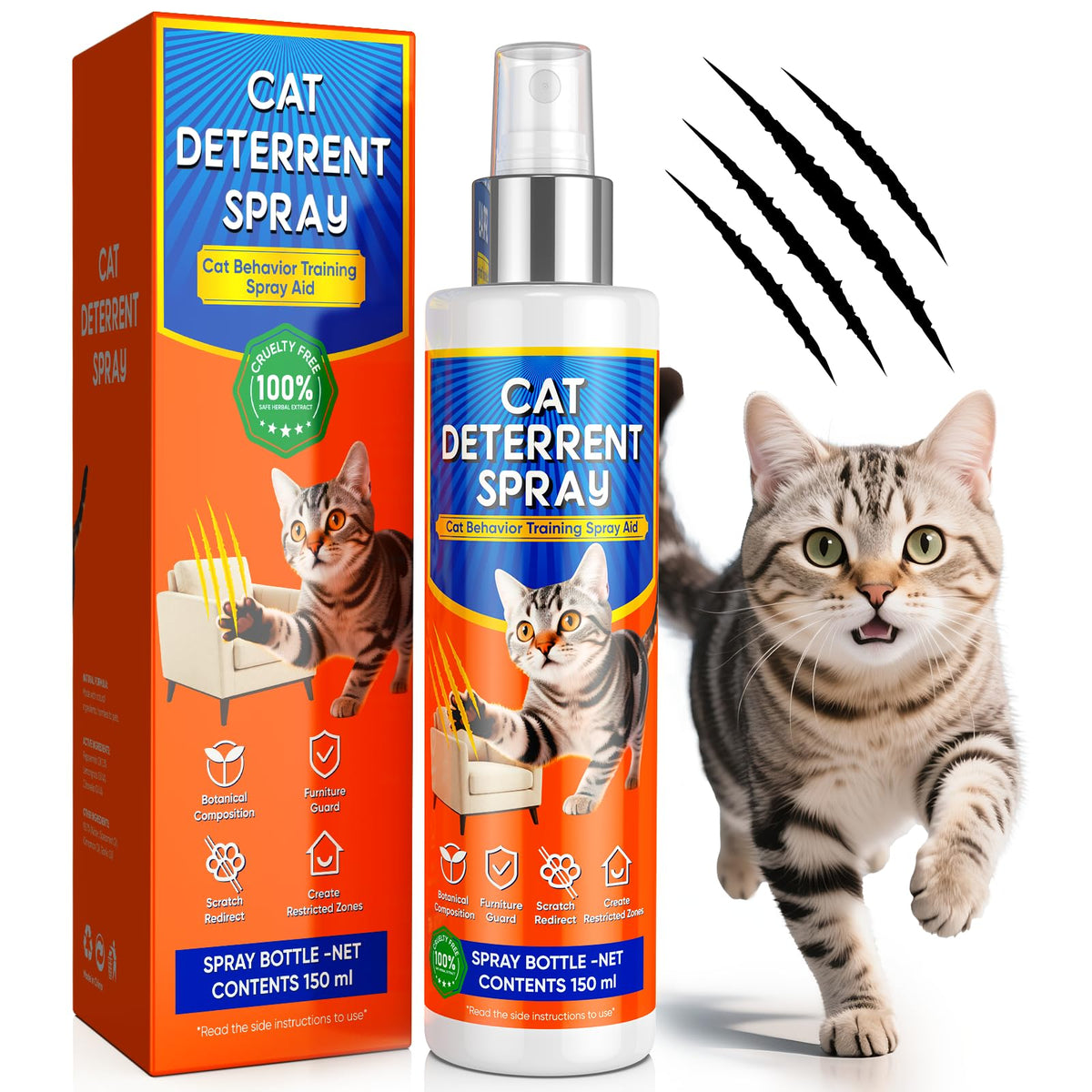 Ballsill Deterrente para gatos en frasco, protege muebles de arañazos.
