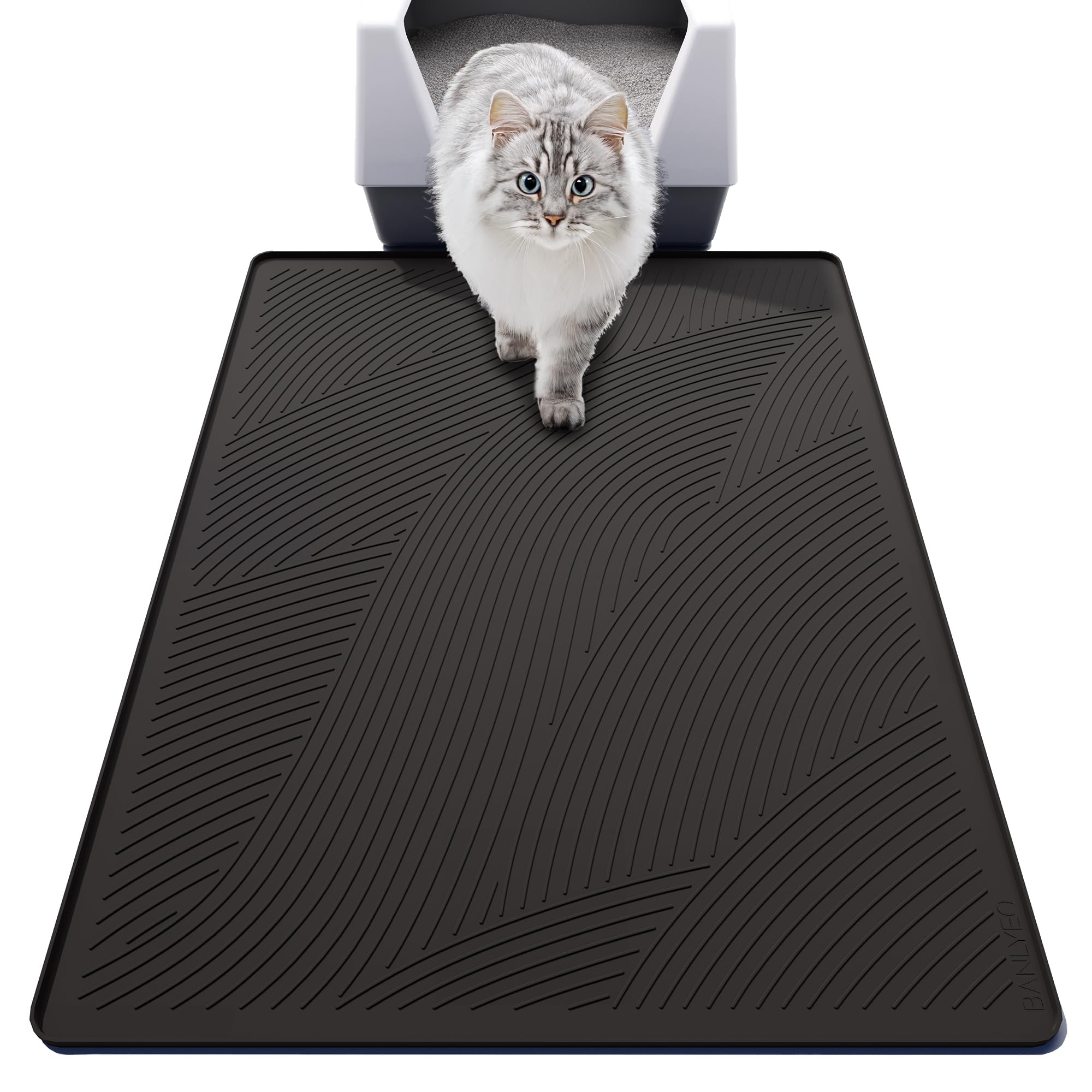 BANLYEO XL Alfombra para arena con borde elevado que contiene la arena.