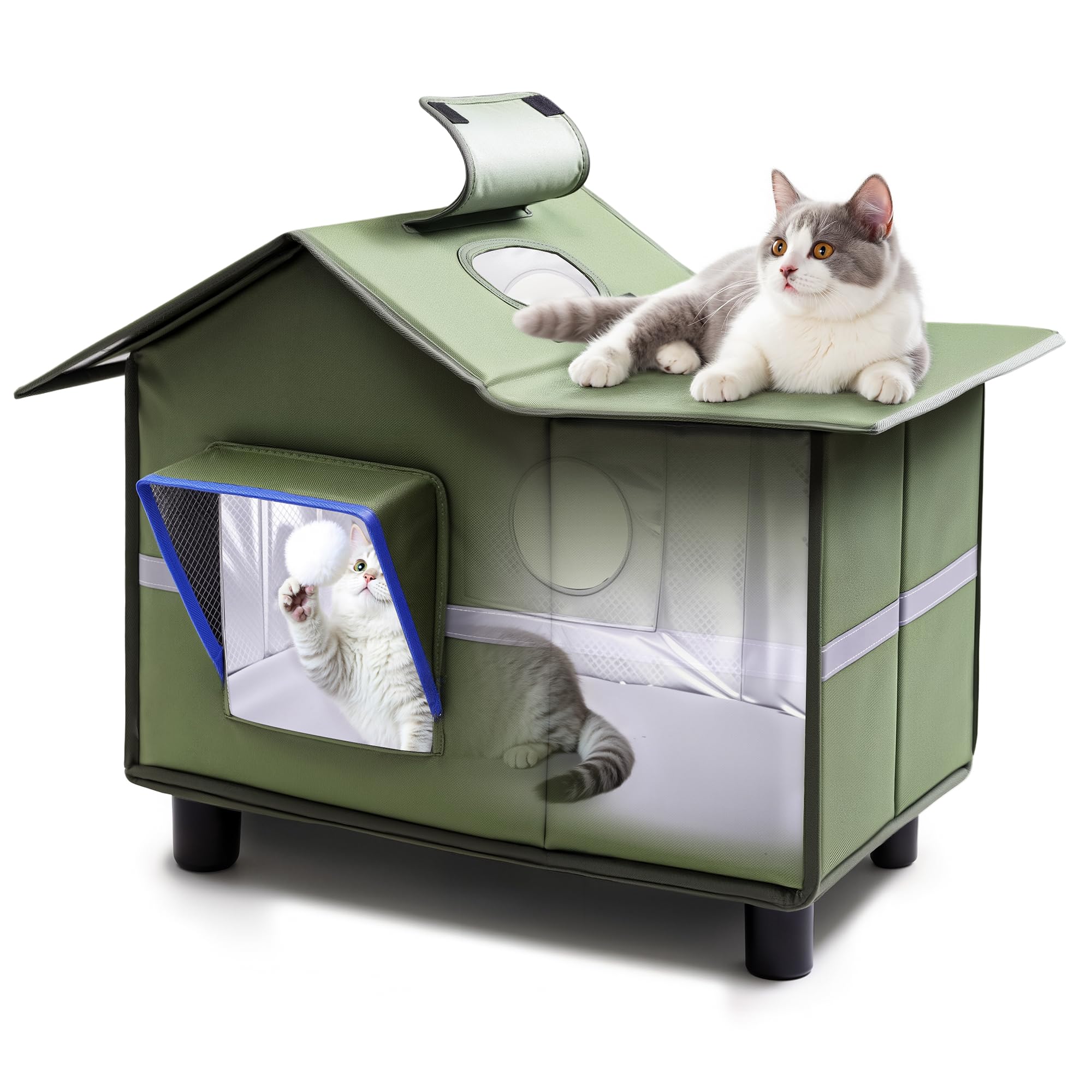 Banxye casa gatos exterior amplia para felinos al aire libre