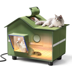 Banxye cobertizo gato calentado exterior brinda refugio cómodo para felinos al aire libre