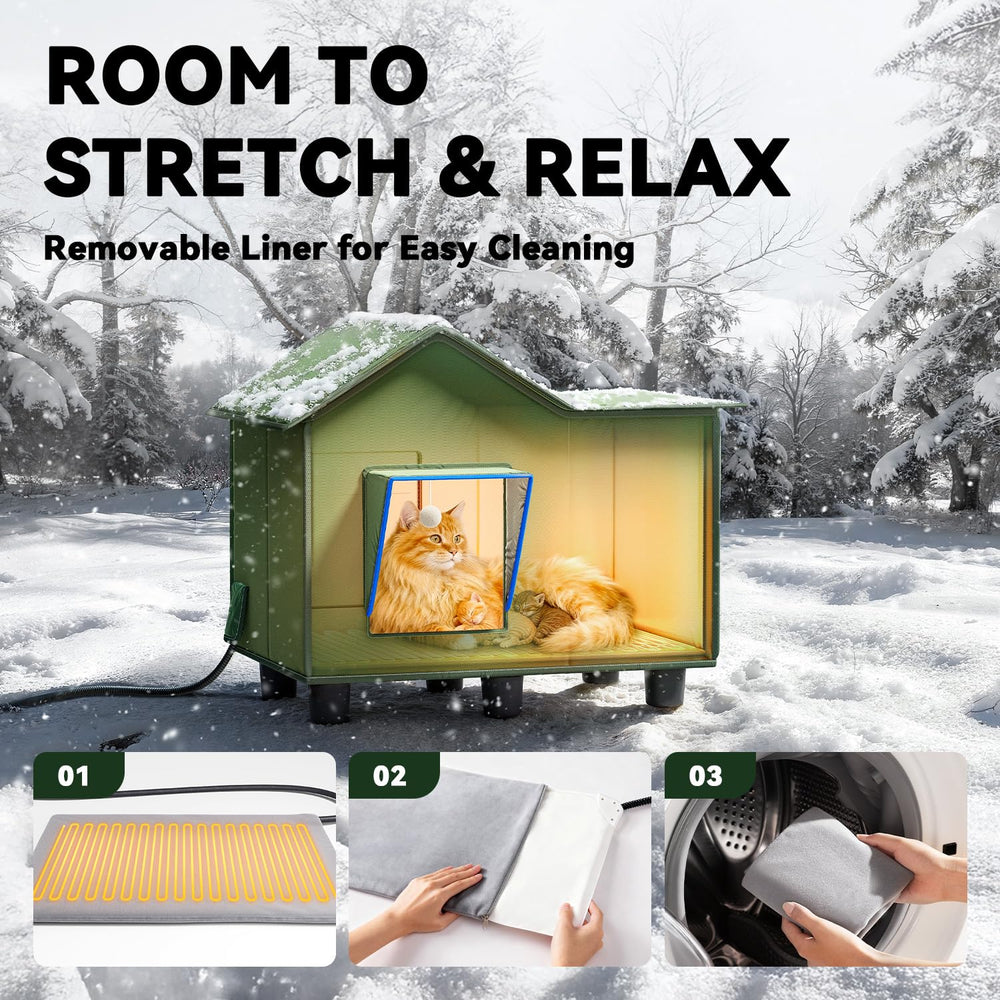 Banxye cobertizo gato interior amplio ideal para dos felinos