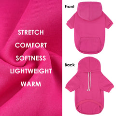Baobecute sudadera para perro básica rosada, capucha, cobertura completa de orejas.