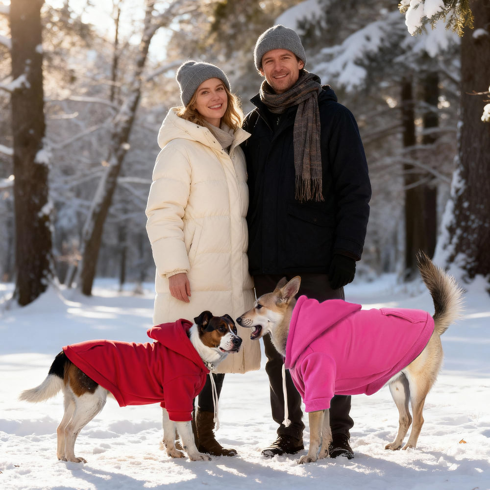 Baobecute sudadera para perro básica rosada, orificio para correa, paseos sin complicaciones.