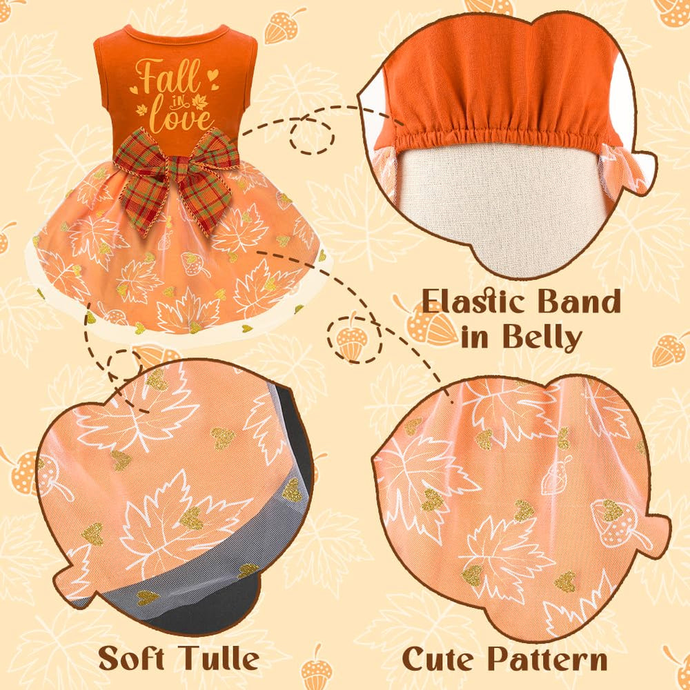 Baobicute diseño con hojas de arce y lazo naranja, añade encanto en eventos.
