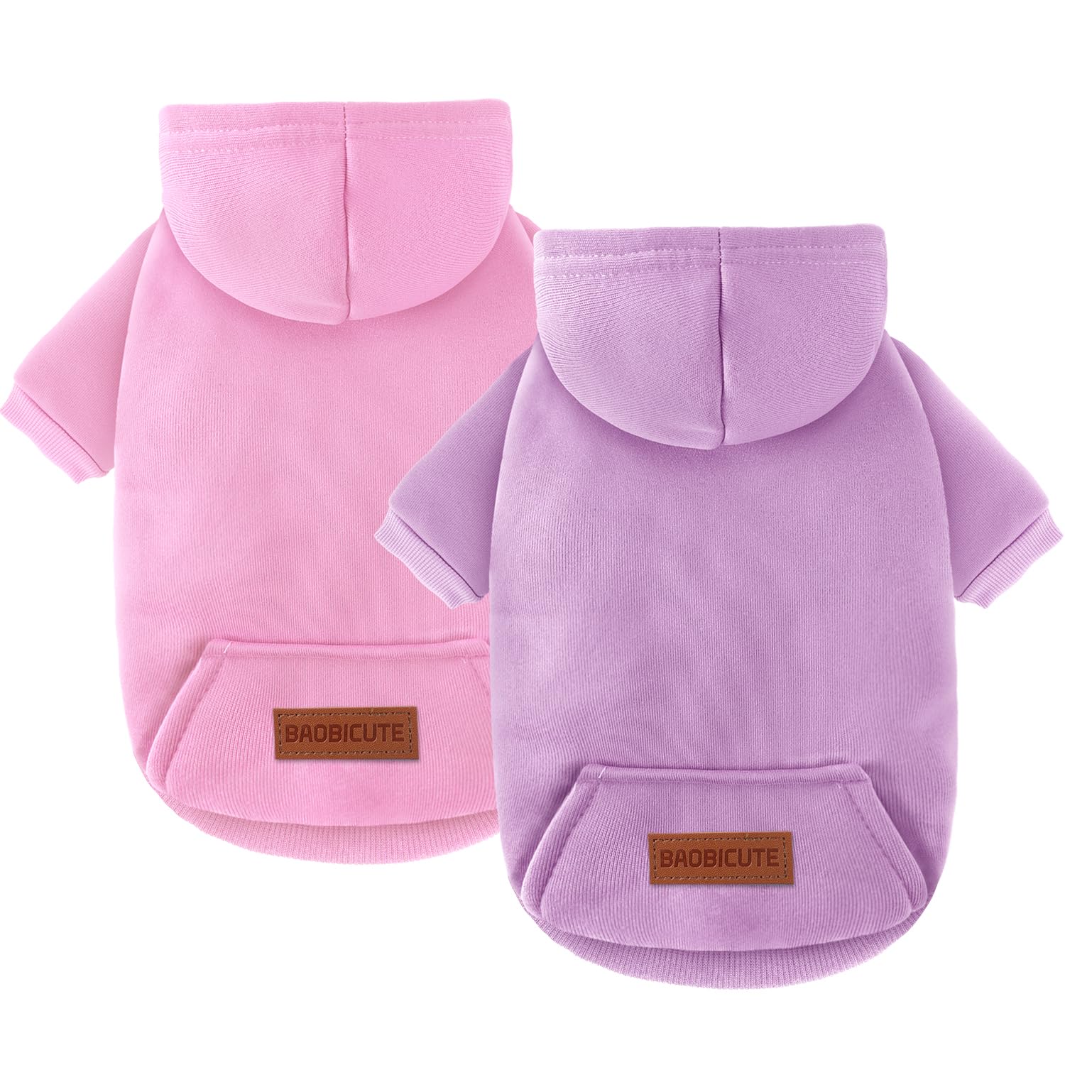 Baobicute doble pack sudaderas para perro con capucha, ideal para paseos fríos.