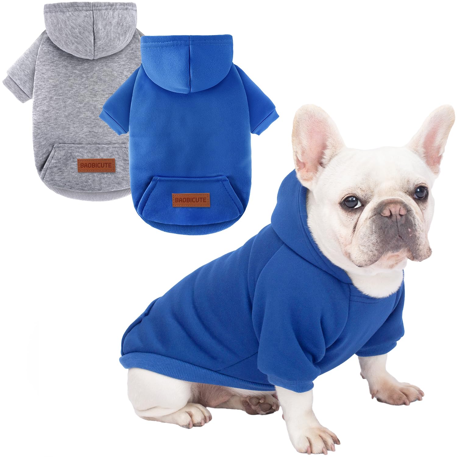 Baobicute doble sudadera canina con capucha para salidas diarias