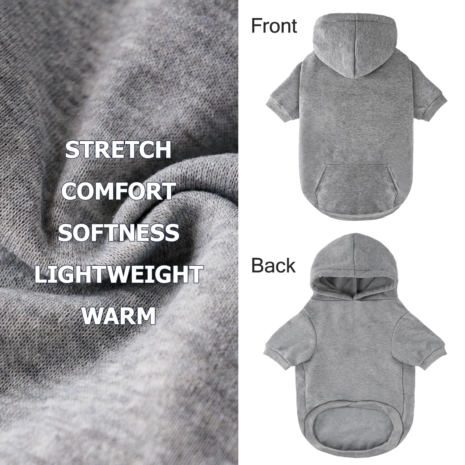 Baobicute Dog Basic Hoodie agujero-correa: apertura discreta para la correa