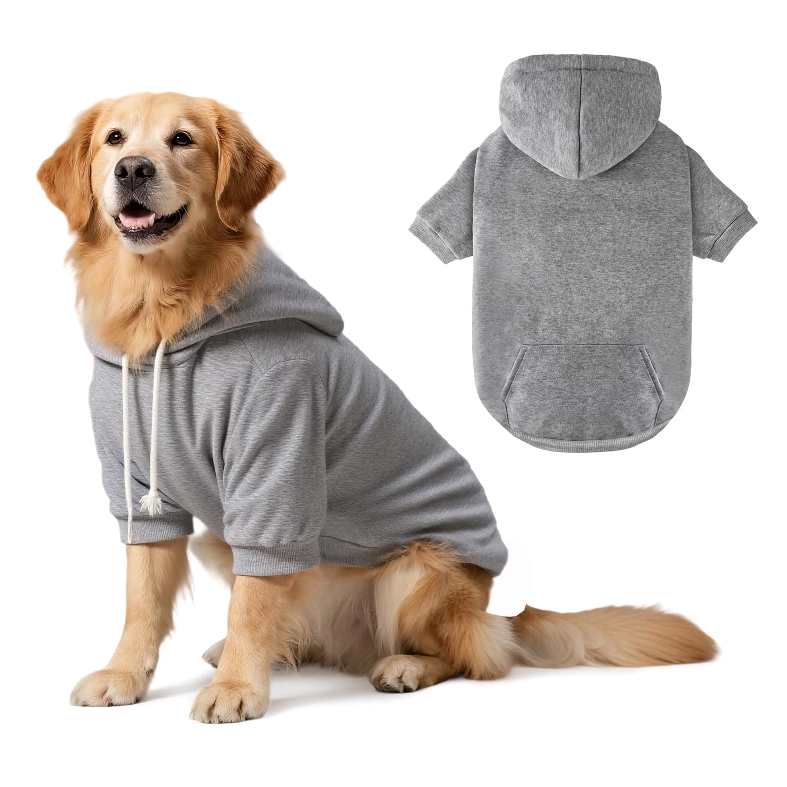 Baobicute Dog Basic Hoodie frente: diseño clásico y forro suave para paseos