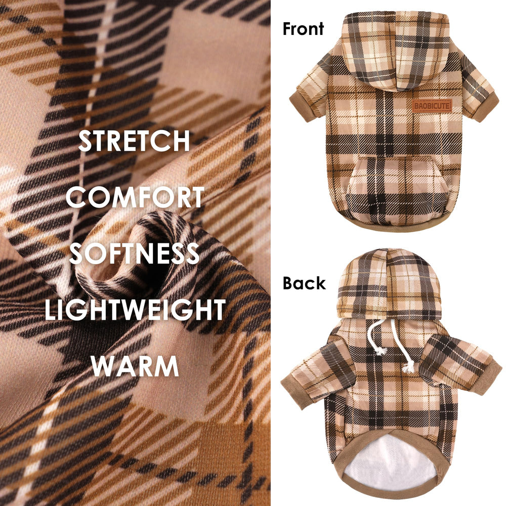 Baobicute hoodie perro interior terciopelo, forro suave para mayor confort.