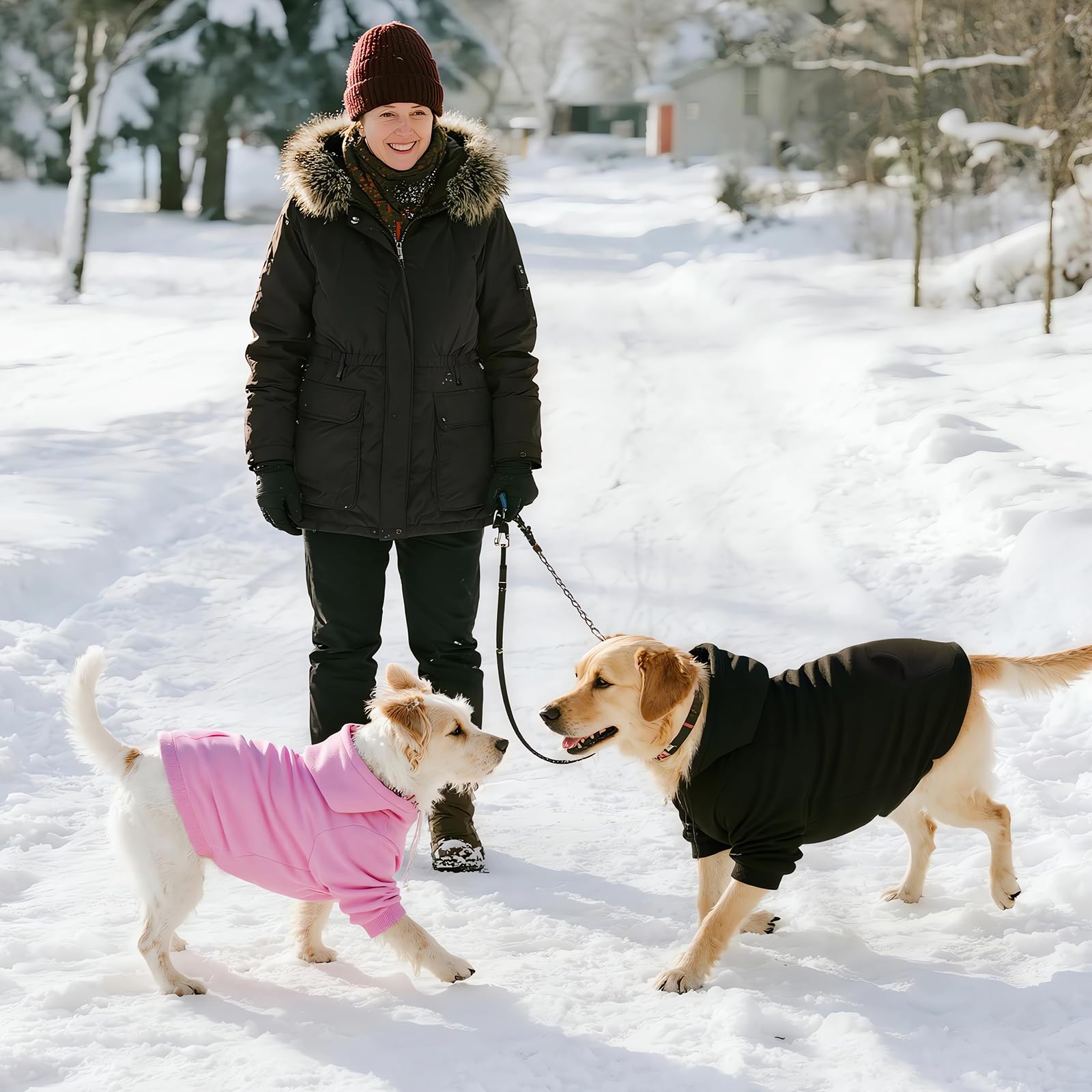 Baobicute Dog Basic Hoodie - abertura para correa integrada para paseos fáciles.
