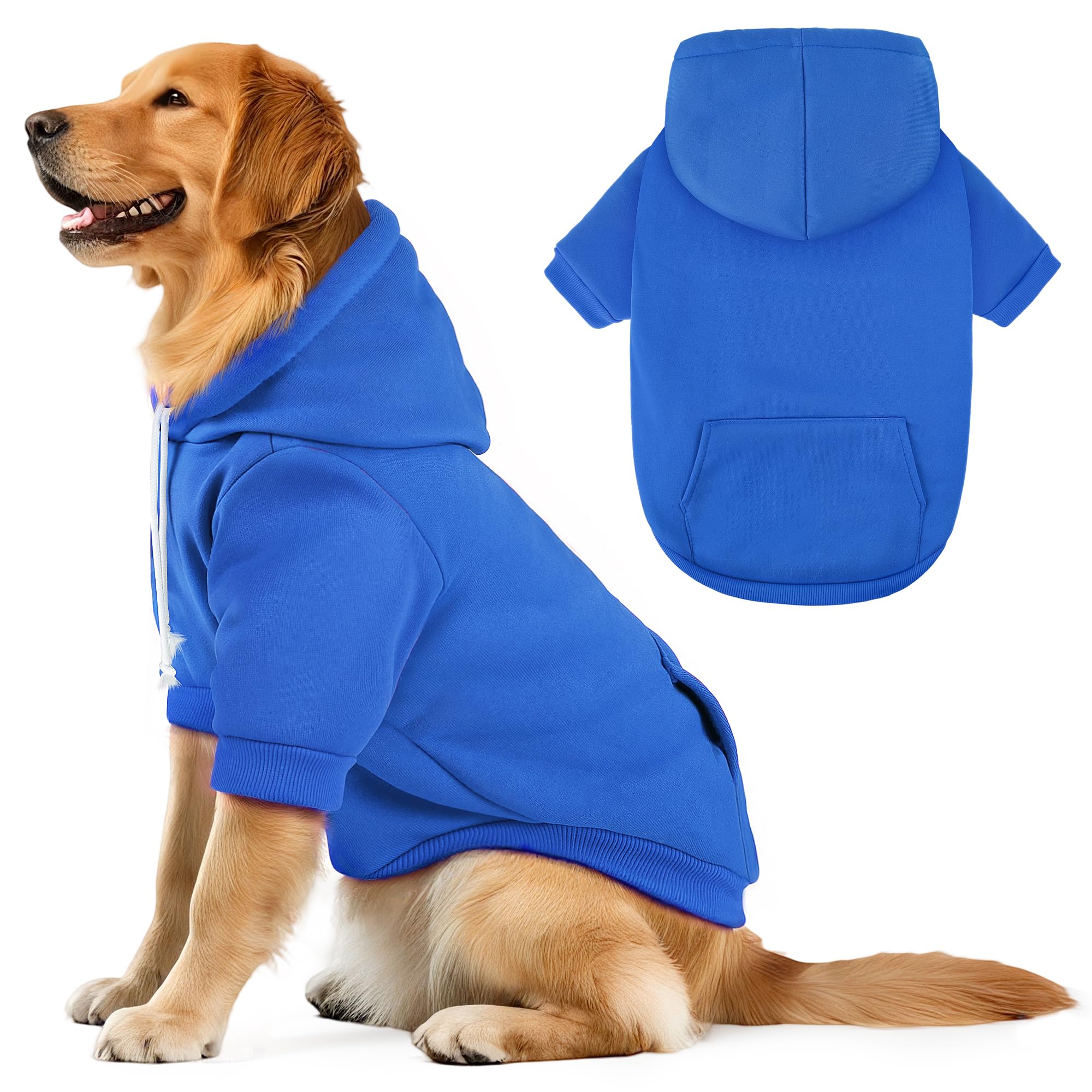 Baobicute sudadera azul para perro, vista frontal, enfoque en ajuste cómodo