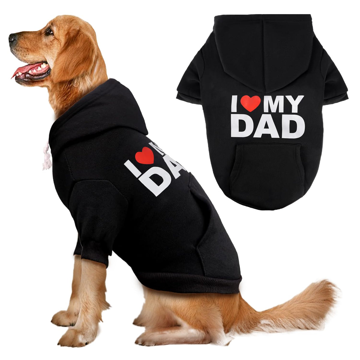Baobicute sudadera básica para perro con capucha, ideal para paseos en clima frío.