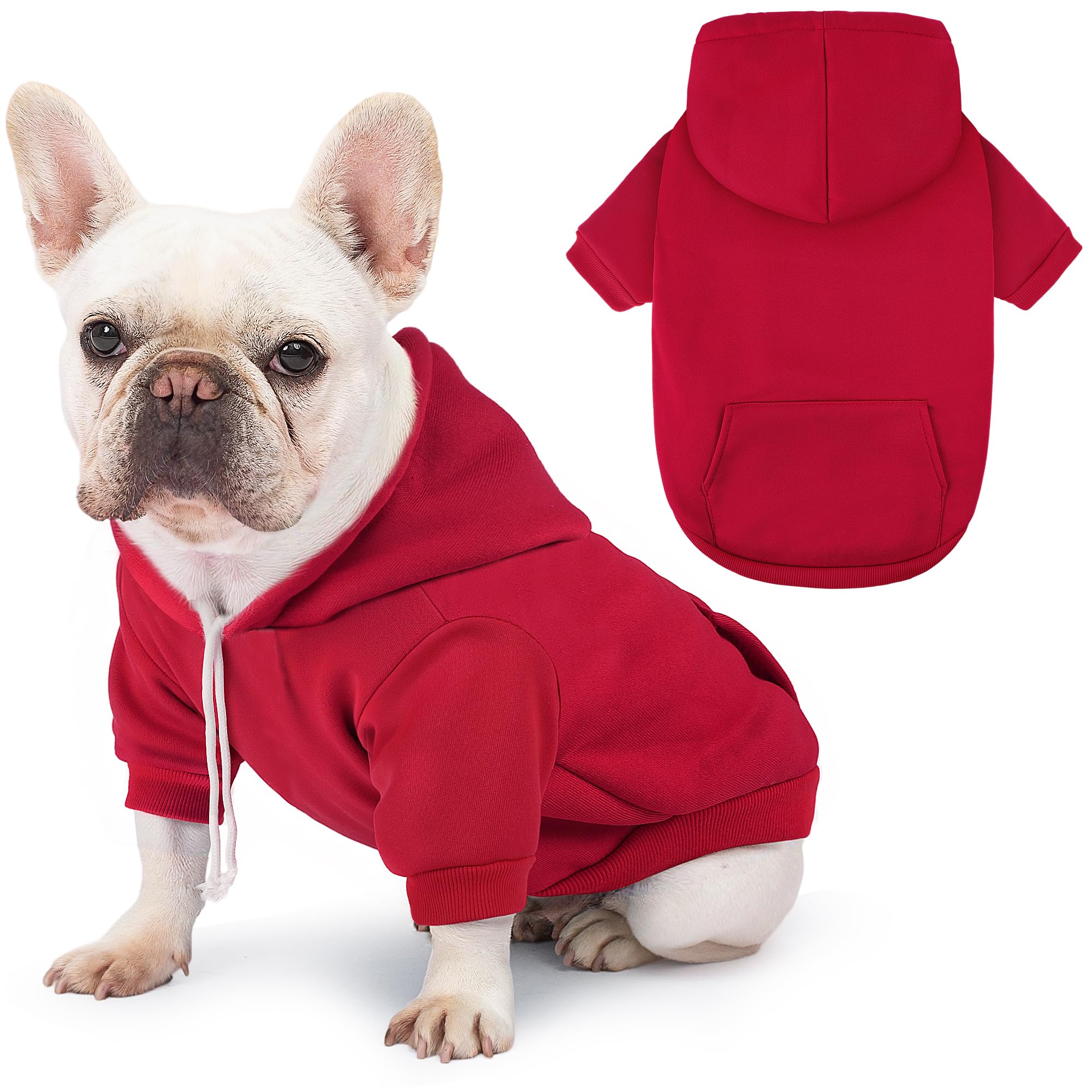Baobicute sudadera para perro con capucha y diseño de cuadros para climas fríos.