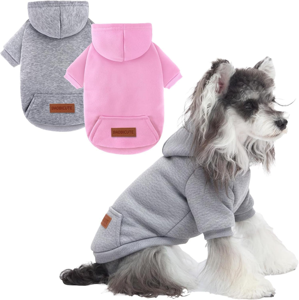 Baobicute sudadera capucha para perros pequeños, ideal para paseos en días fríos.