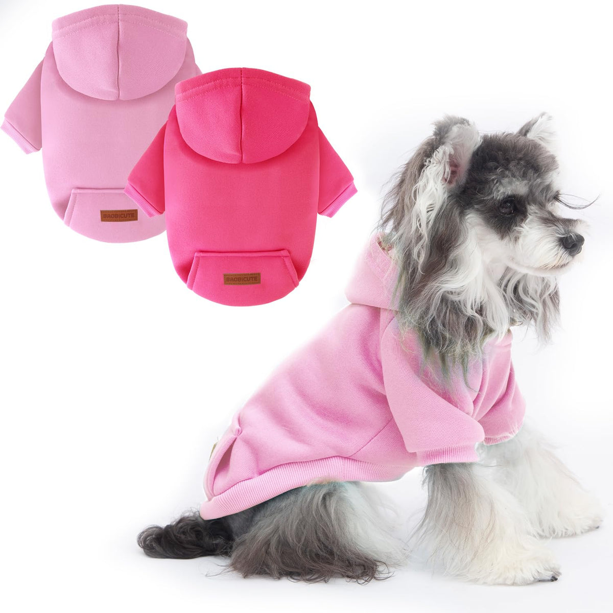 Baobicute sudadera para perro, conjunto doble con capucha, ideal para salidas al aire libre.