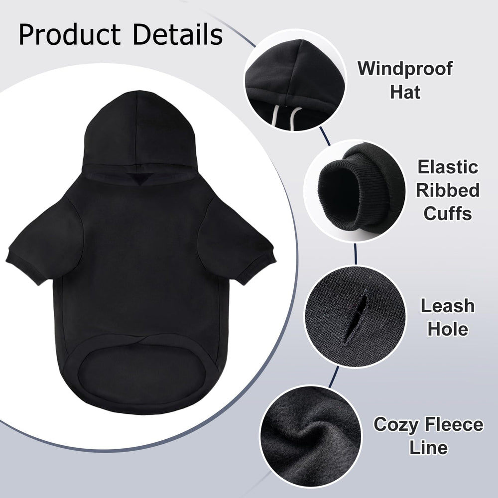 Baobicute sudadera para perro, vista trasera, mantiene cálido el torso durante caminatas.