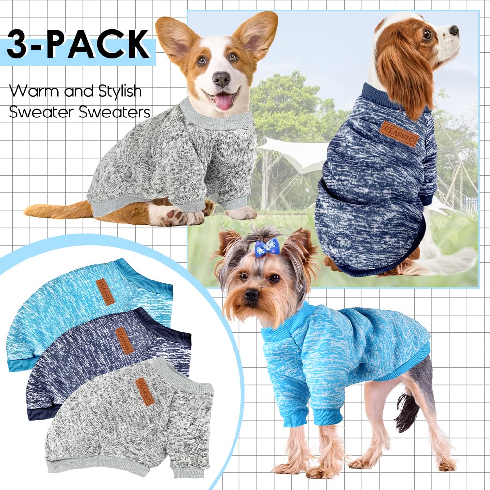 Baobicute sudadera 3-Pack para perros pequeños, práctico conjunto para guardar o viajar