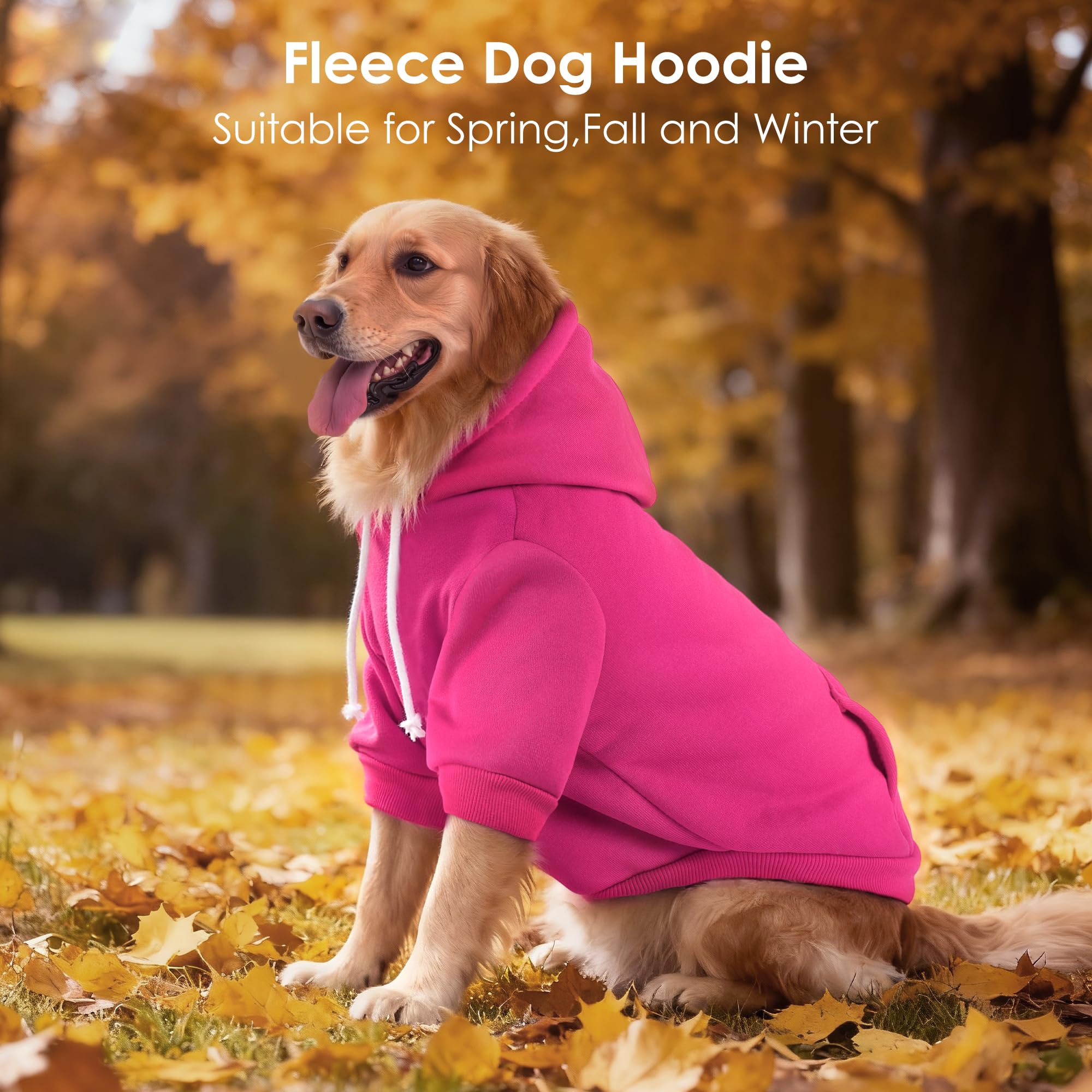 Baobicute sudadera para perro rosa, bolsillo posterior, almacenamiento práctico para golosinas y llaves.